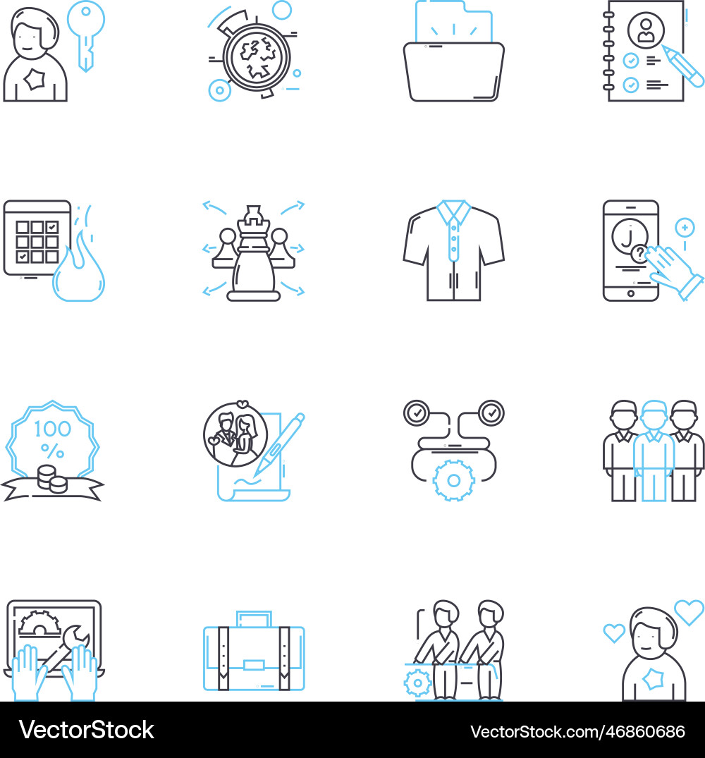 Writing composing linear icons set creativity Writing composing linear icons set creativity vector image