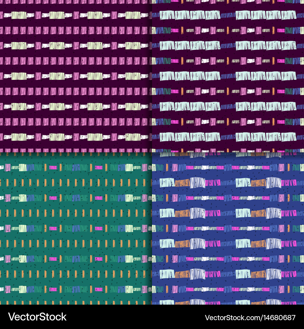 Abstract seamless pattern set vector image