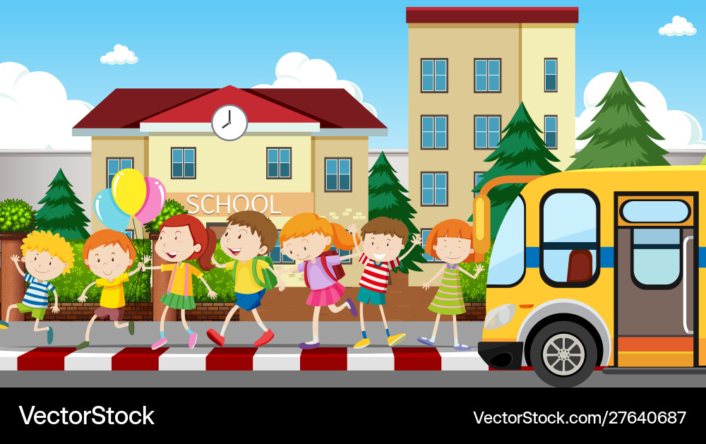 Active kids playing in outdoor scene Active kids playing in outdoor scene vector image
