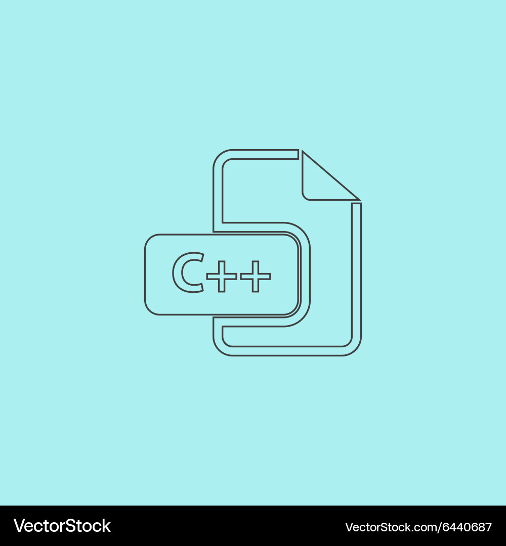 C development file format flat icon vector image