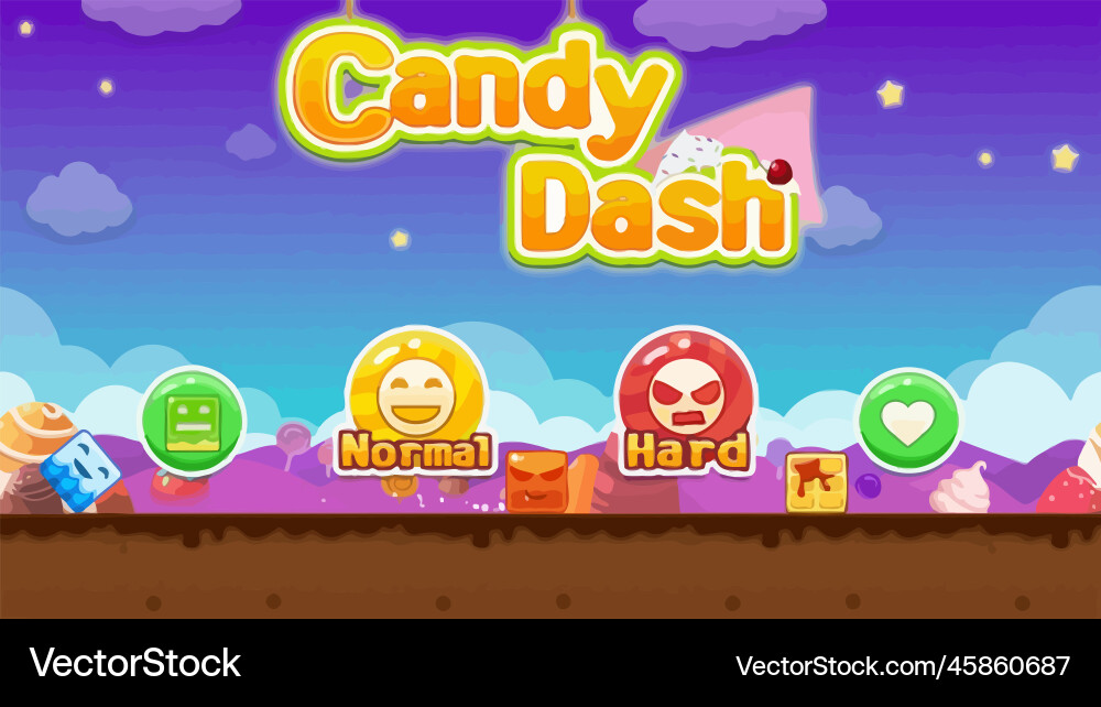 Complete set of level button game ui pop-up icon vector image