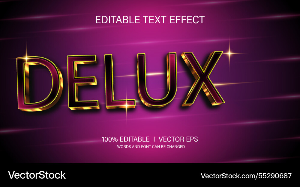 Delux 3d text effect with modern style design Delux 3d text effect with modern style design vector image