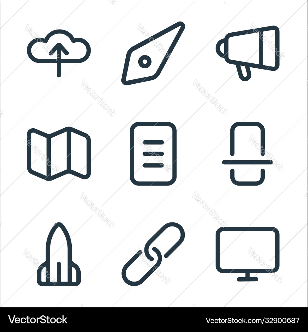 Device line icons linear set quality Device line icons linear set quality vector image