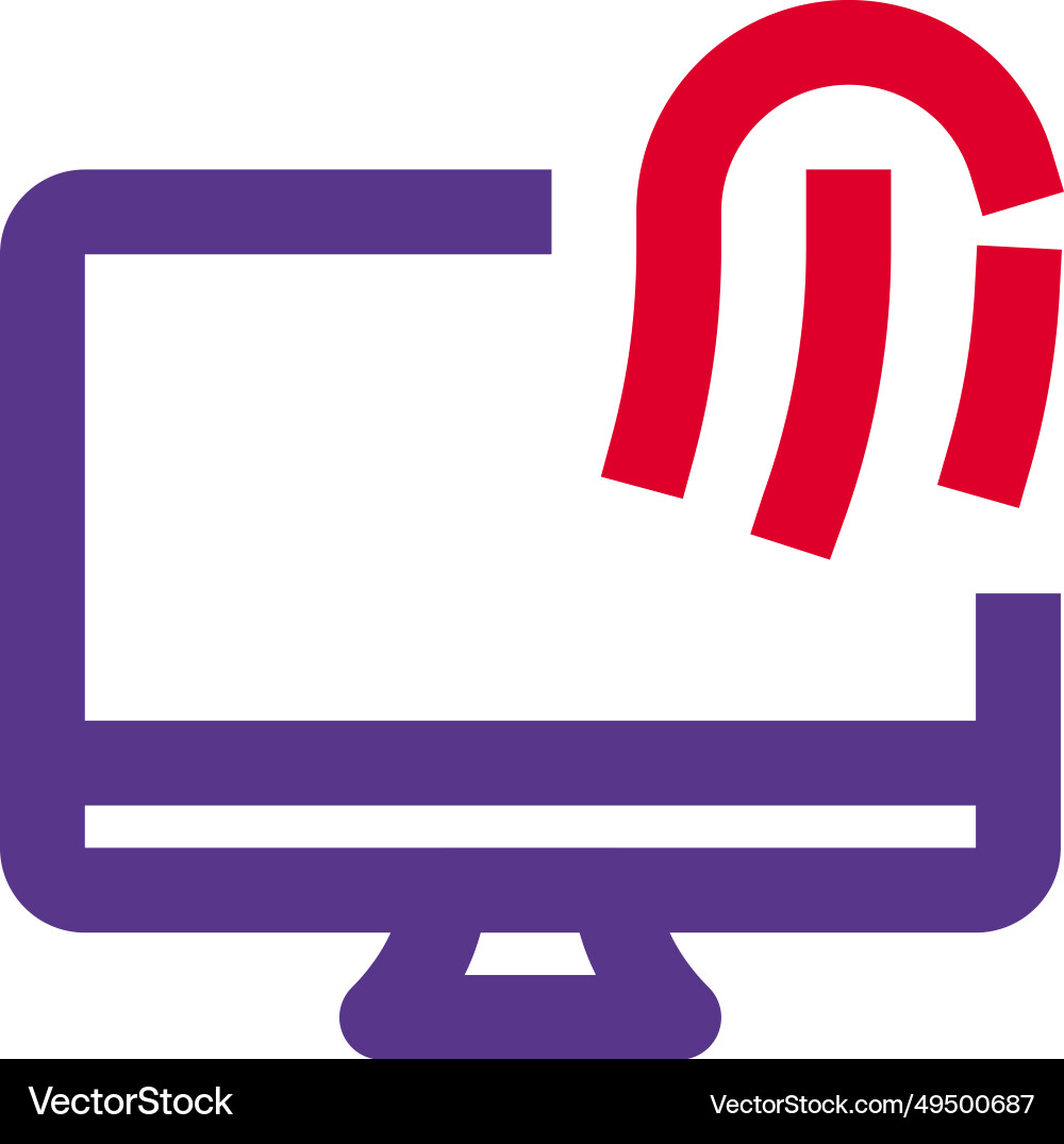 Fingerprint lock system installed in desktop vector image