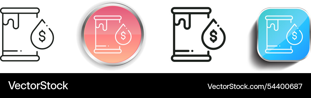 Fuel icon thin linear regular and button style vector image