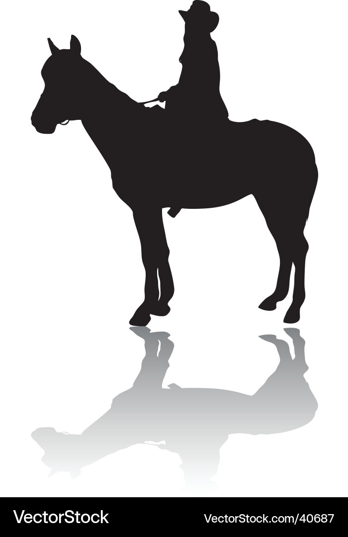 Girl on Horse Silhouette Vector Image