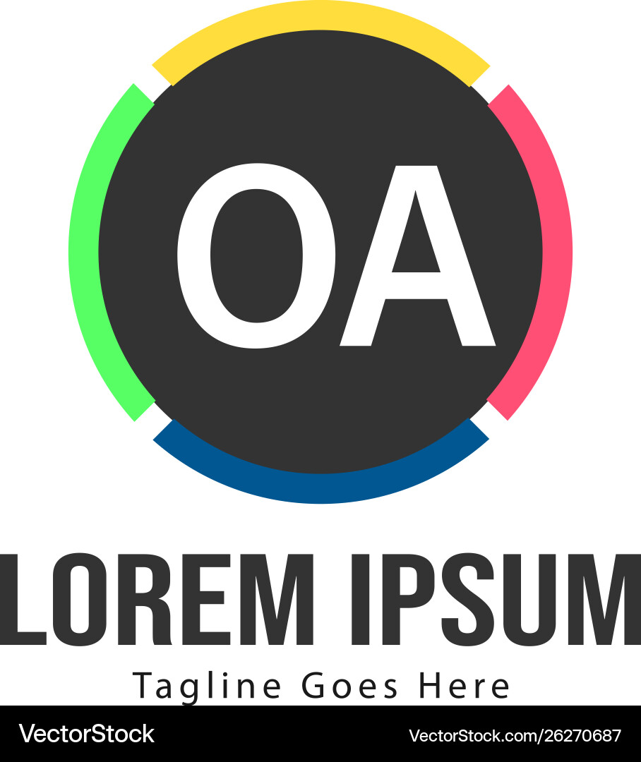 Initial oa logo template with modern frame Initial oa logo template with modern frame Vector Image