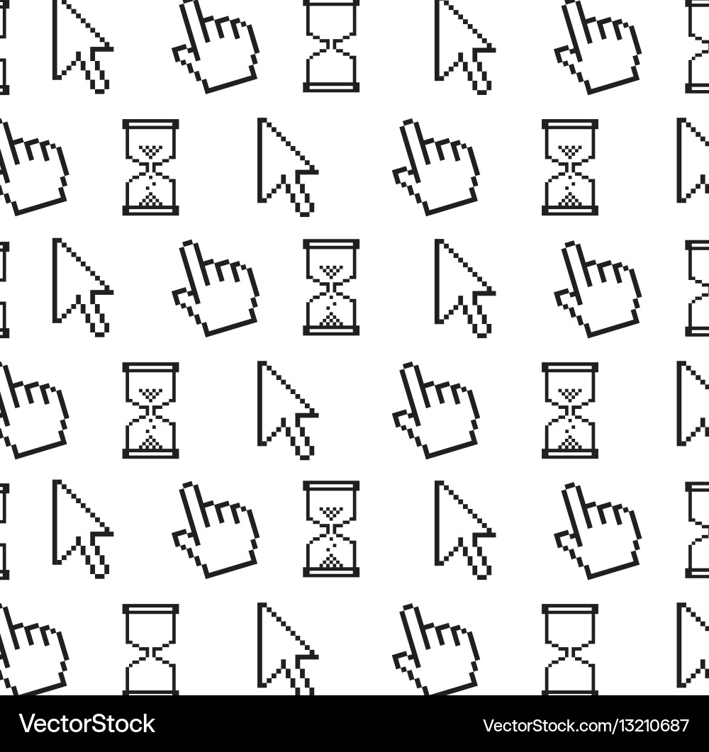 Monochrome background with computer cursors vector image