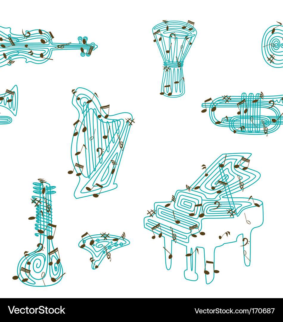 Musical instruments pattern Vector Image