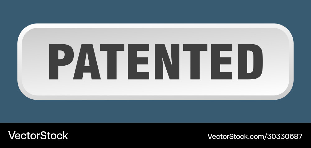 Patented button square 3d push Vector Image