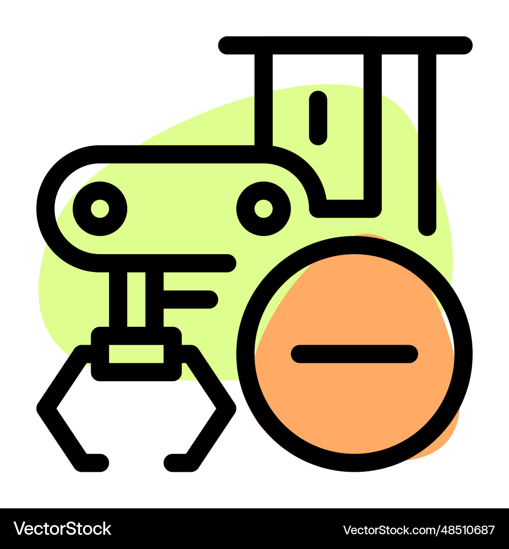 Removing manufacturing machine for maintenance Vector Image