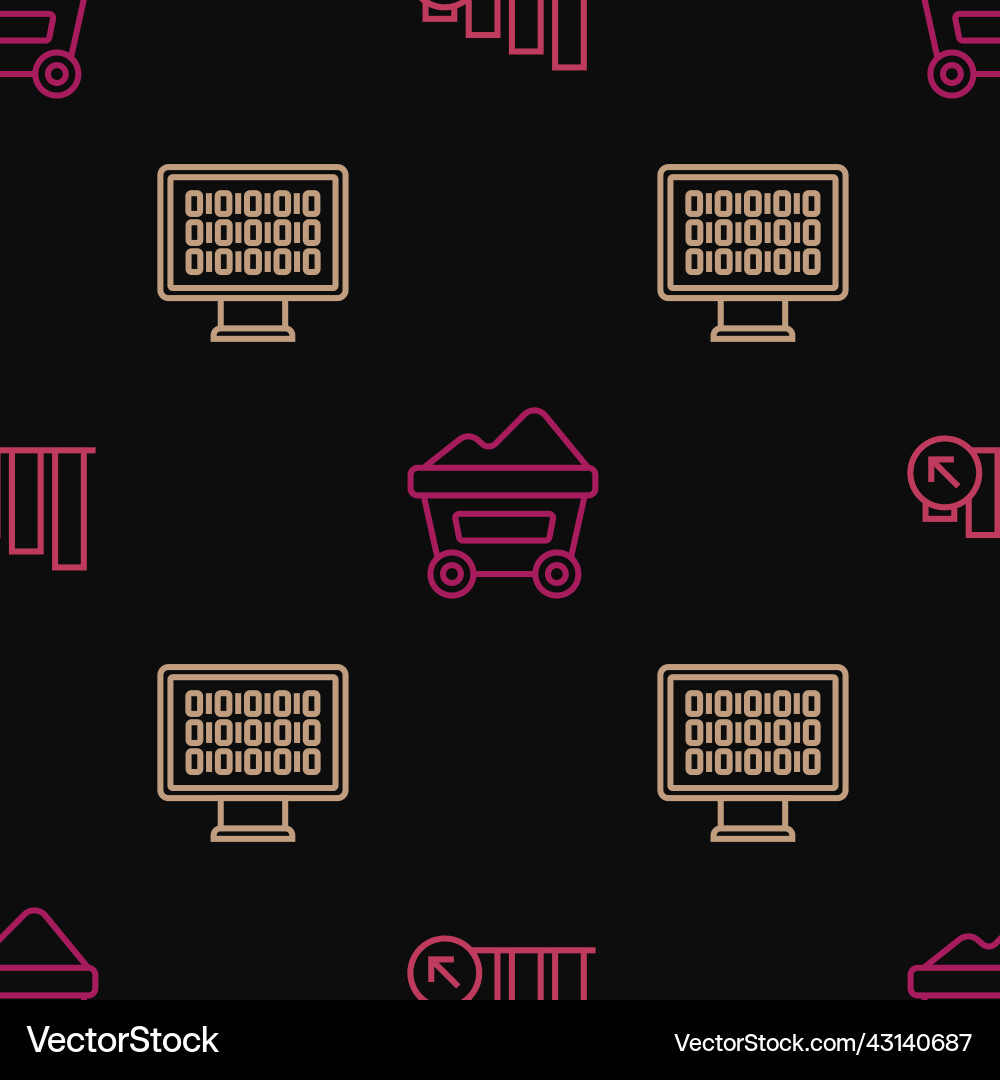 Set line financial growth decrease binary code Set line financial growth decrease binary code vector image