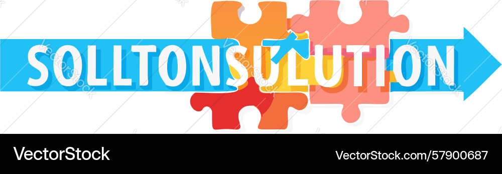 Solution arrow sign problem solving direction Vector Image
