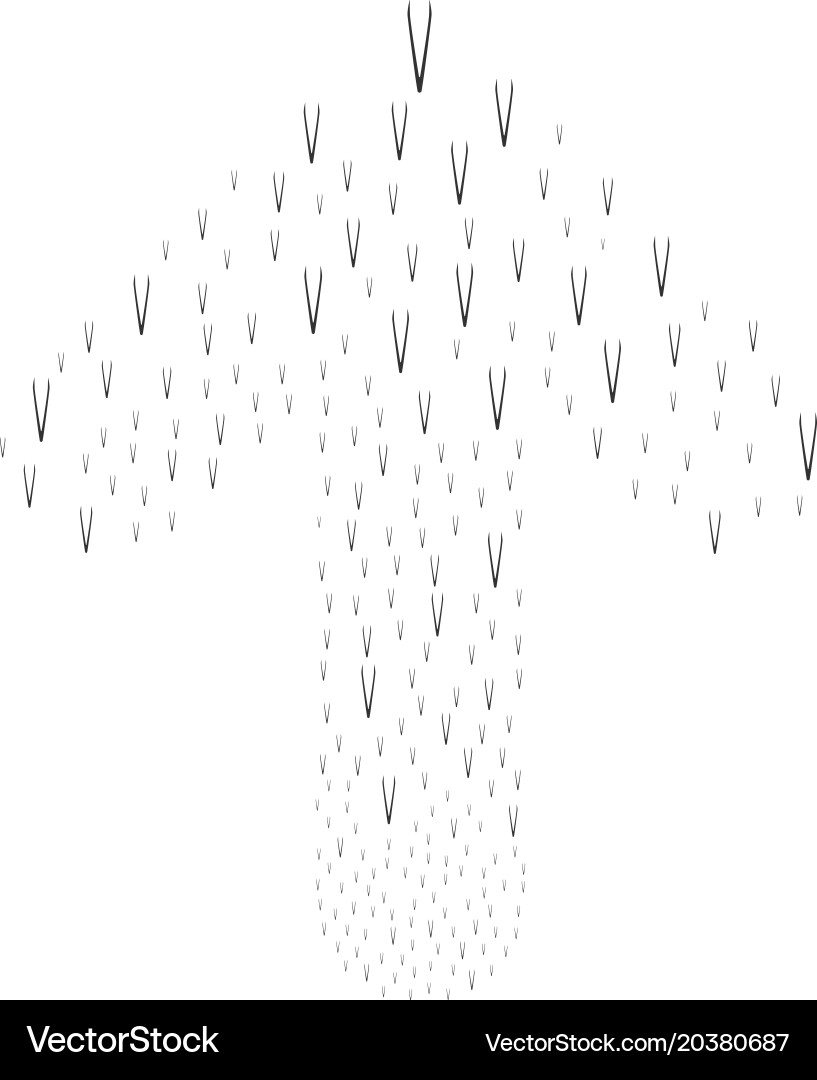 Upwards pointer arrow shape with tweezers Vector Image