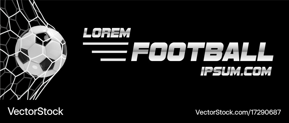 White Soccer Ball & Scoreboard Banner Vector Image