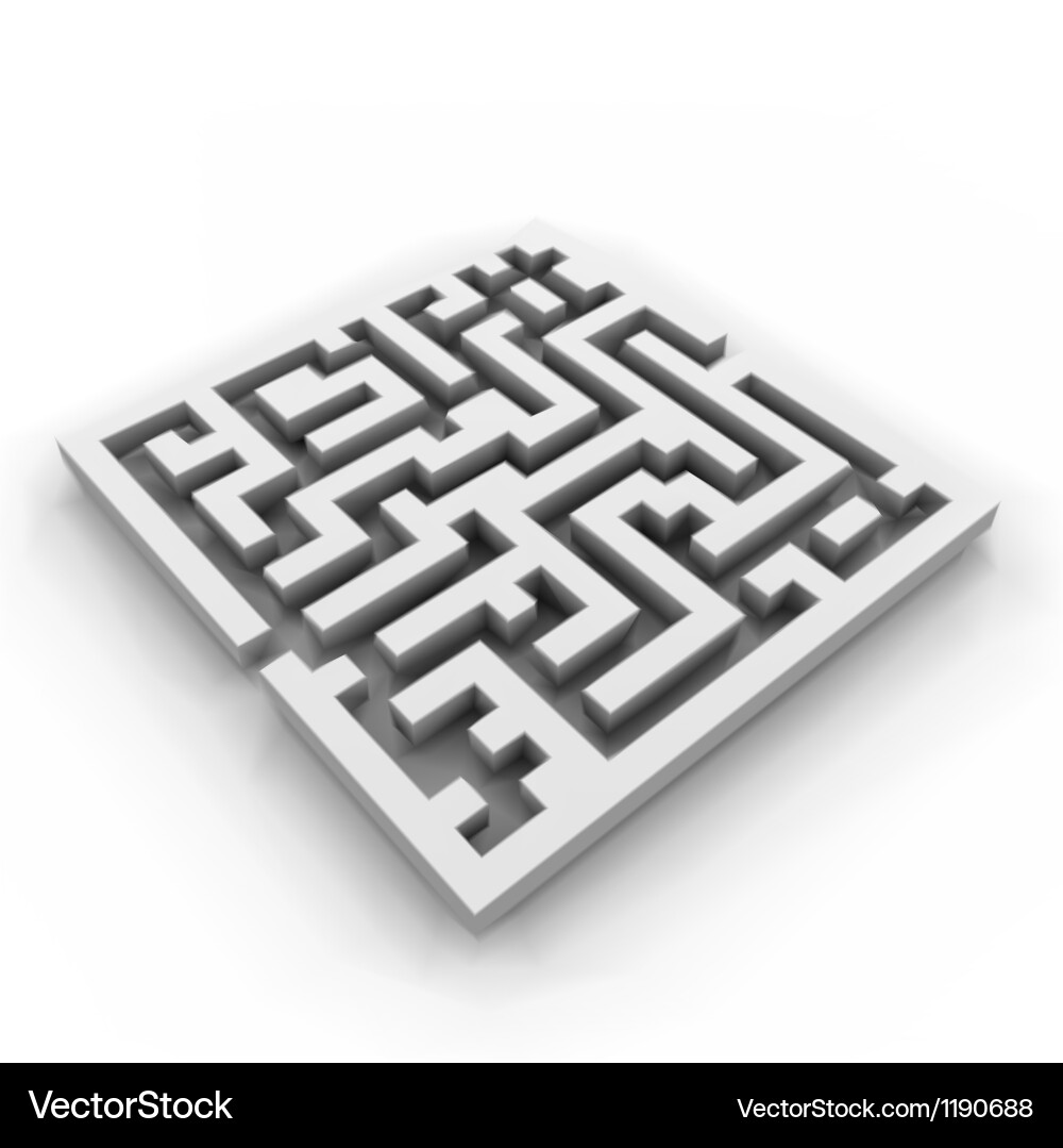 3D Maze Labyrinth Rendering vector image