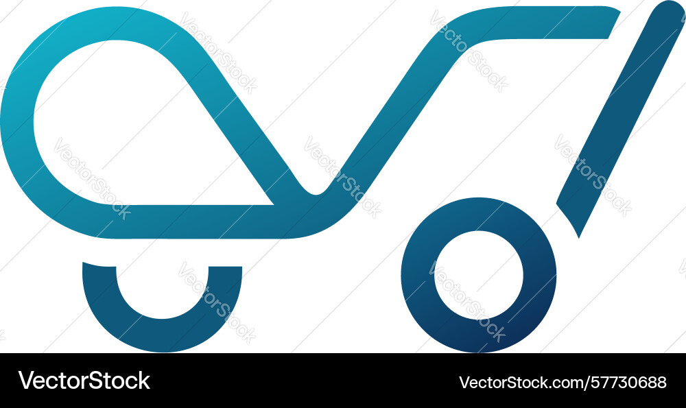 Abstract infinity shopping cart loop icon design vector image
