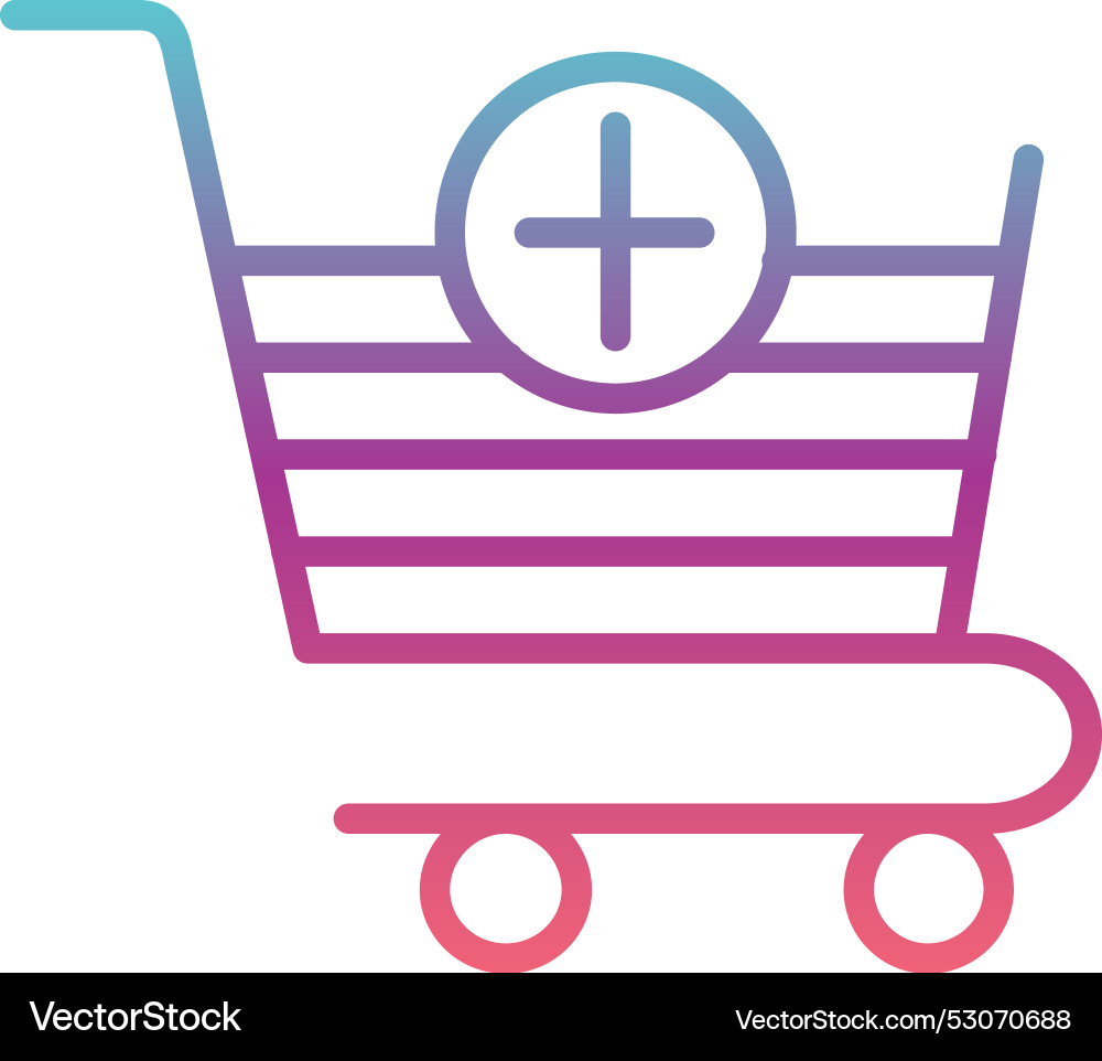 Add to cart line gradient design vector image