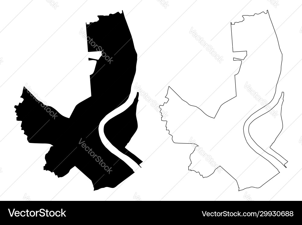 Bordeaux city french republic france gironde map Bordeaux city french republic france gironde map vector image