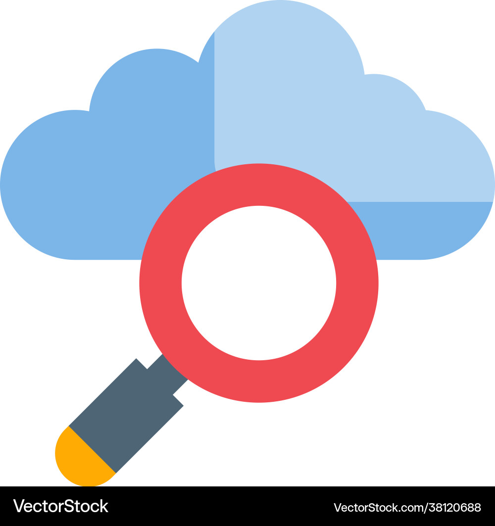 Cloud data search style Cloud data search style vector image
