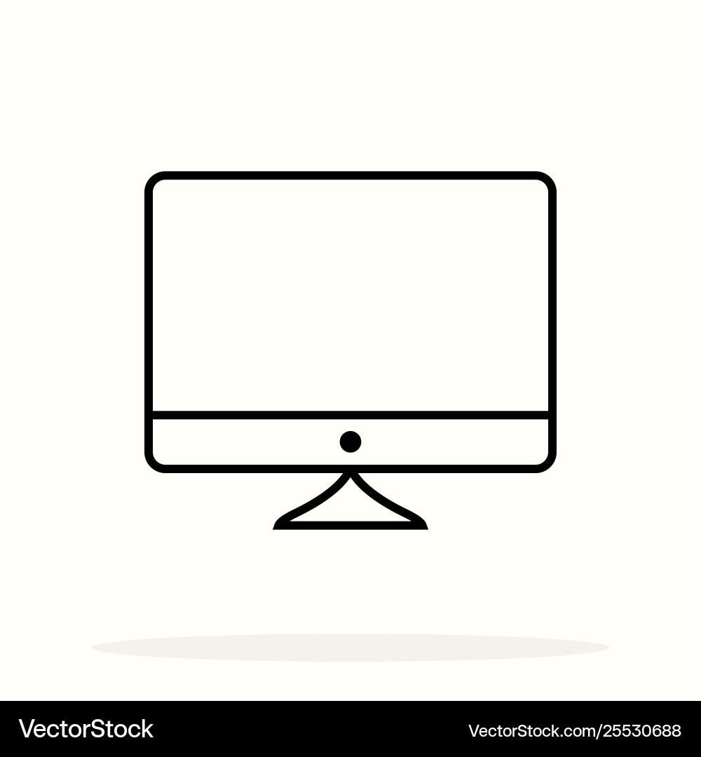 Computer monitor line icon symbol Computer monitor line icon symbol Vector Image