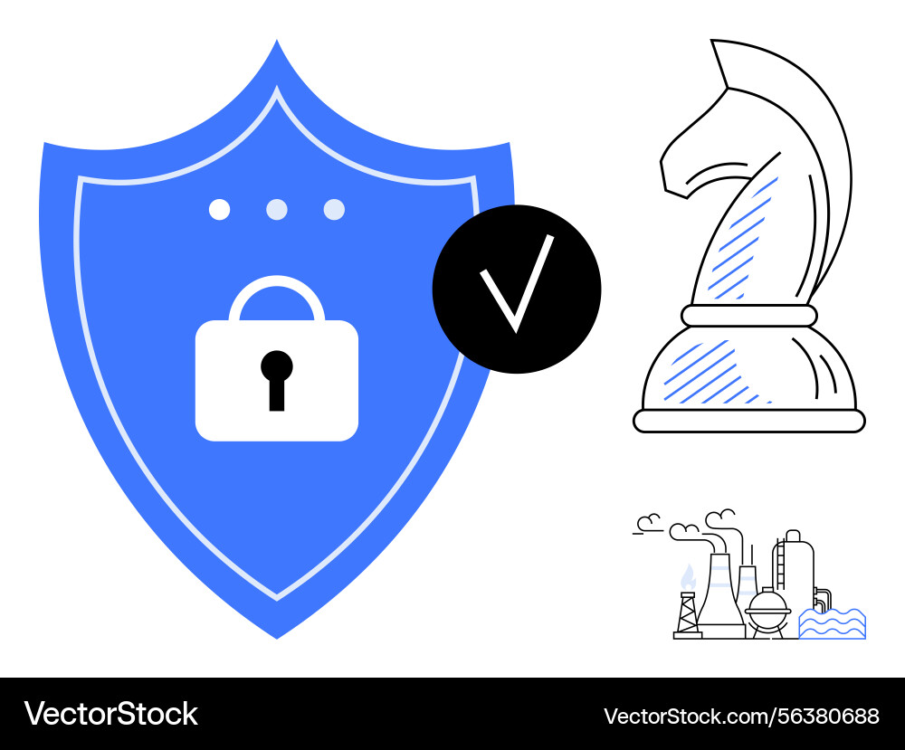 Cybersecurity strategy with secure shield Cybersecurity strategy with secure shield vector image