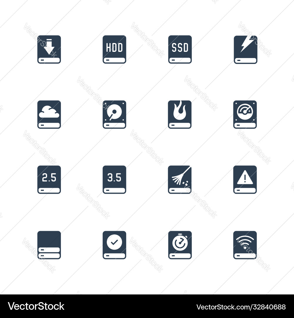 Disk Icon Set - Speicher & Daten Vektorbild