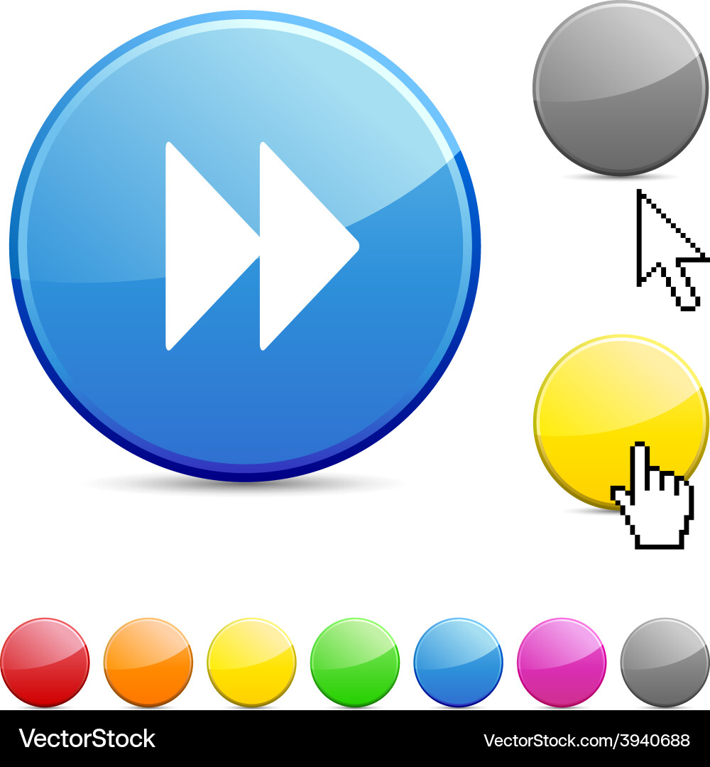 Forward glossy button Vector Image