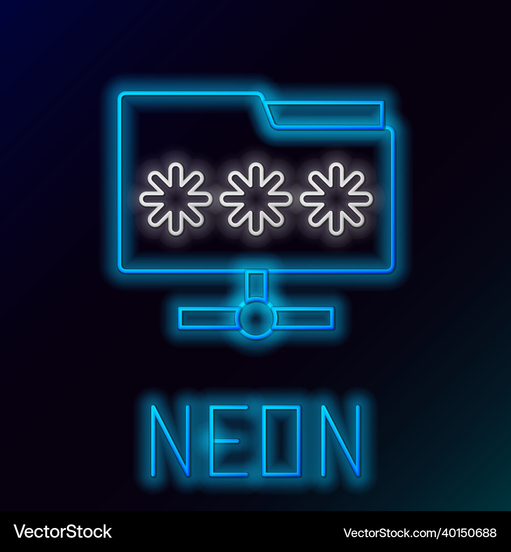 Glowing neon line folder with password Glowing neon line folder with password Vector Image
