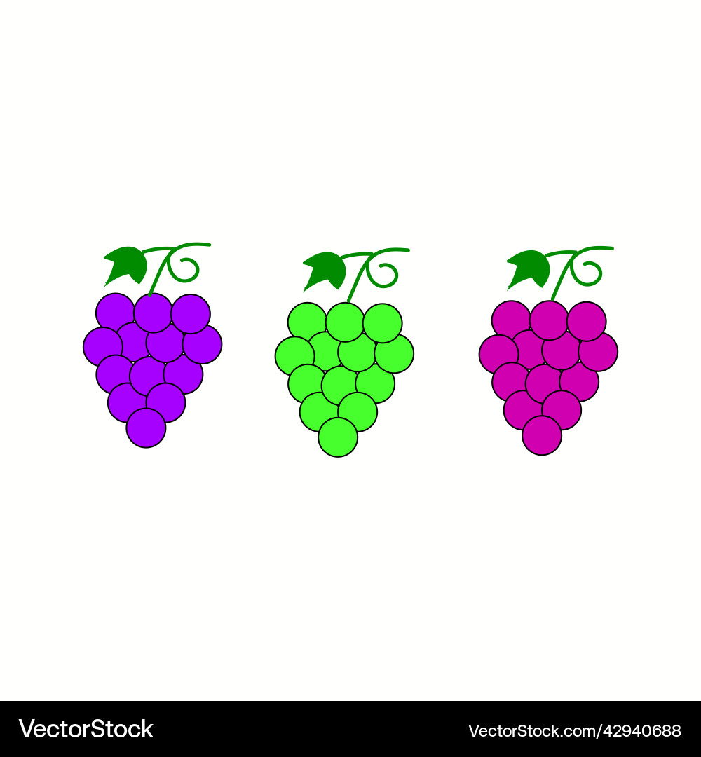 Grapes grape icon linear color contour Vector Image
