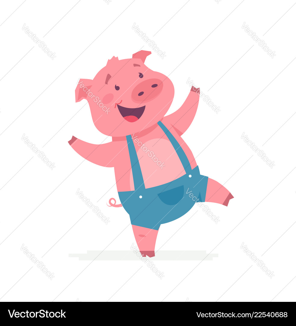 Happy pig - modern cartoon character Happy pig - modern cartoon character vector image