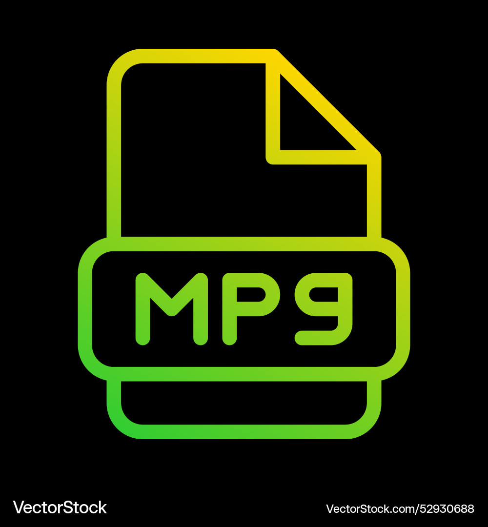 Mpg file type icon with an outline gradient Mpg file type icon with an outline gradient vector image