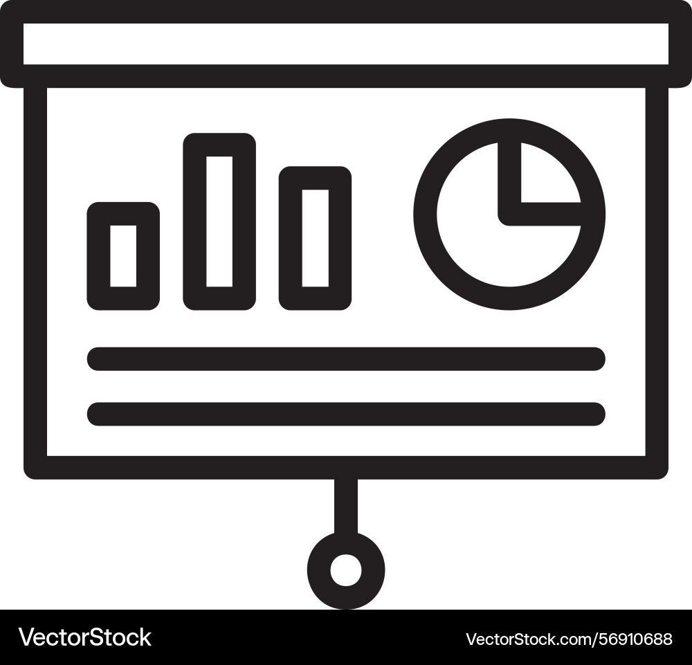 Presentation screen linear style icon design Vector Image