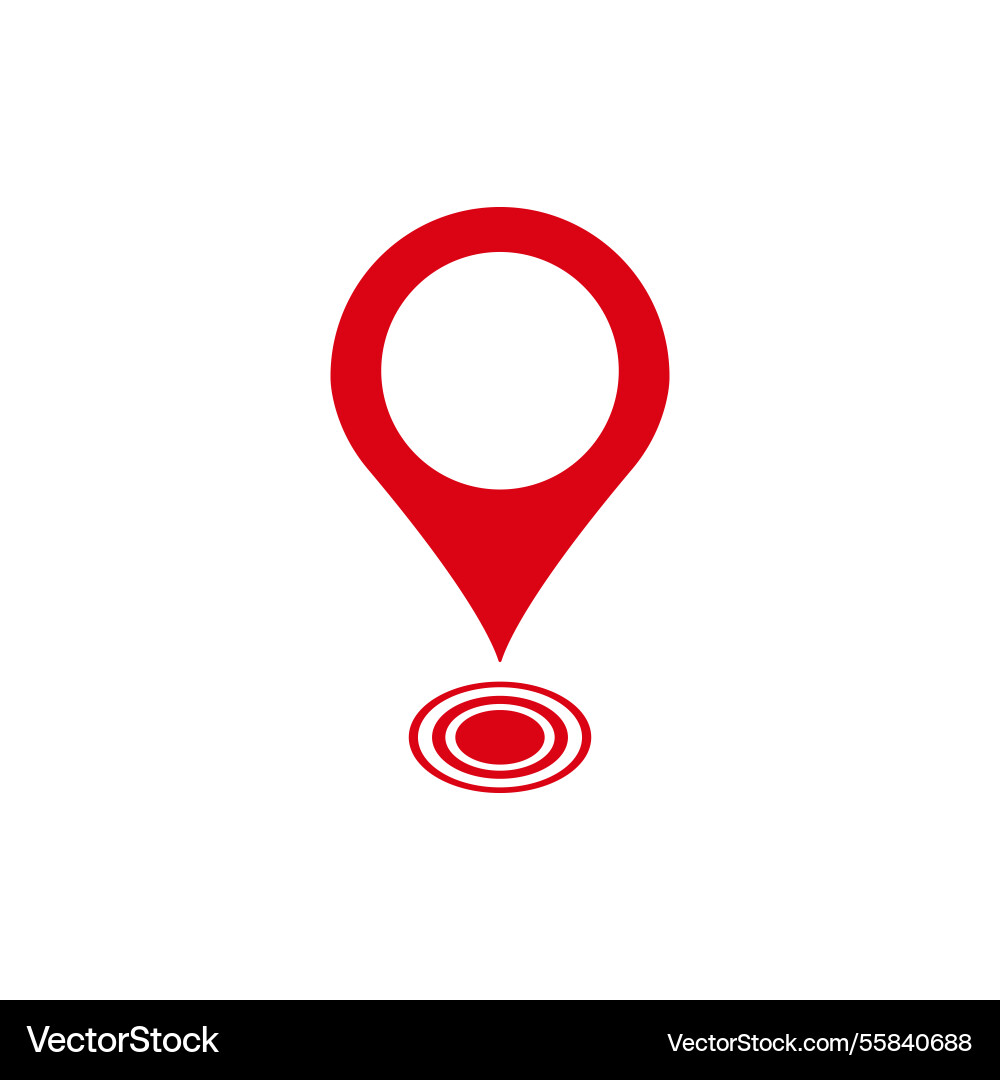 Red location pin with circular design symbolizing vector image