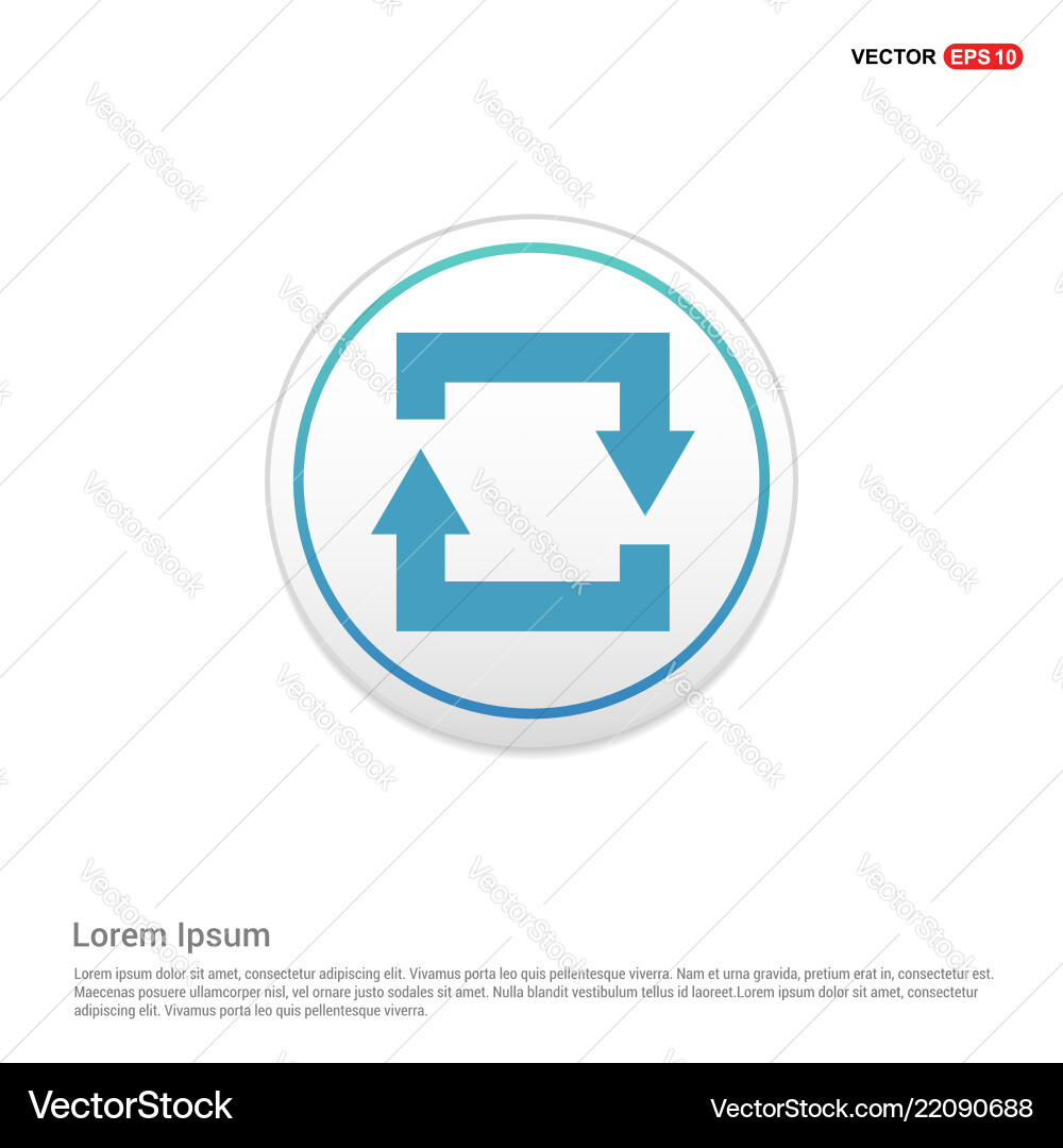 Reload icon - white circle button Reload icon - white circle button Vector Image