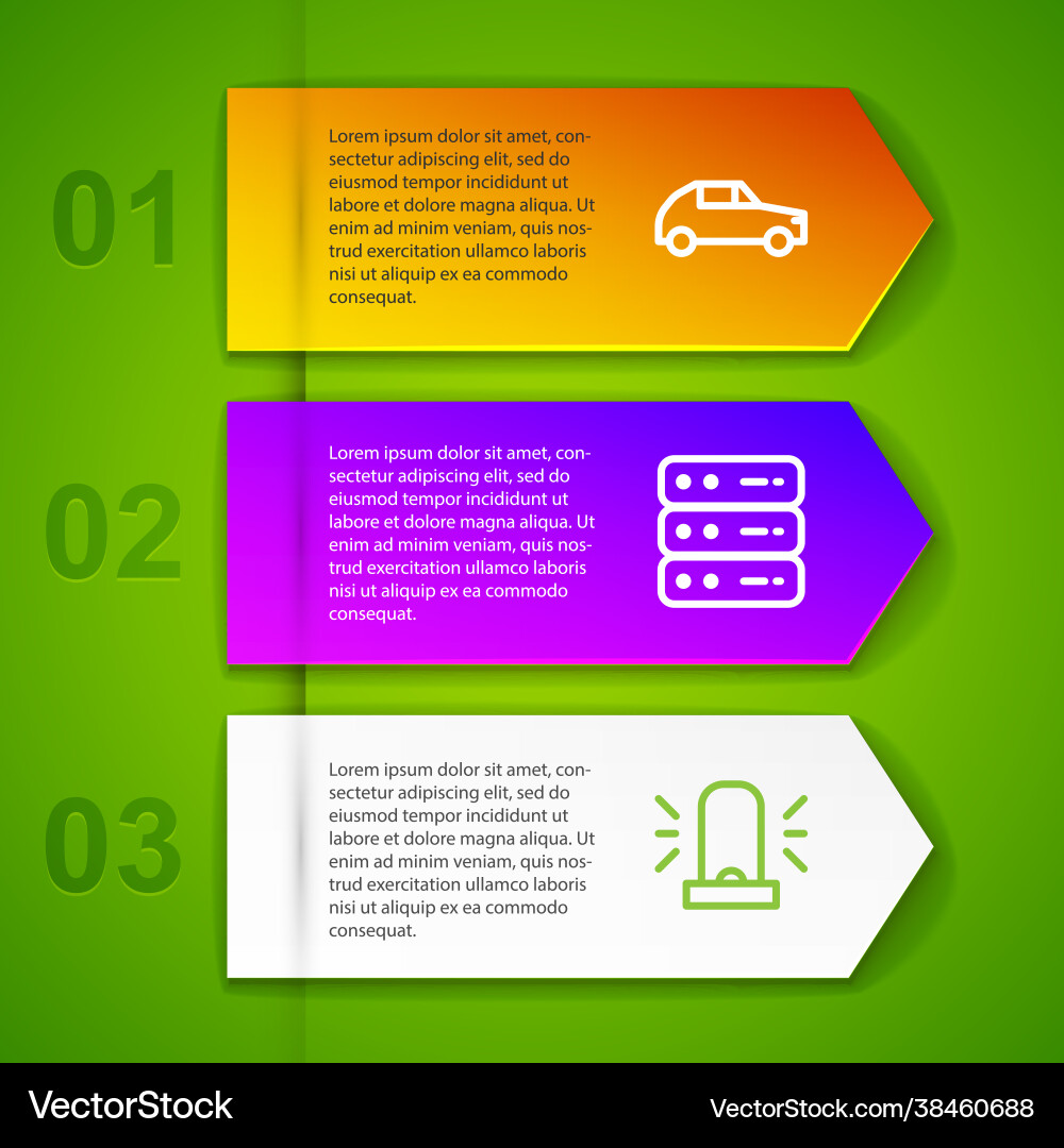 Set line car server data web hosting flasher Set line car server data web hosting flasher Vector Image