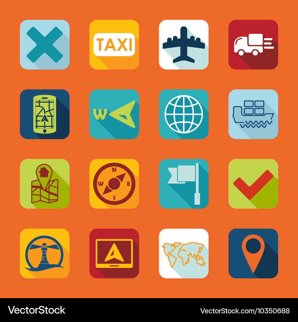 Set of navigation icons vector image