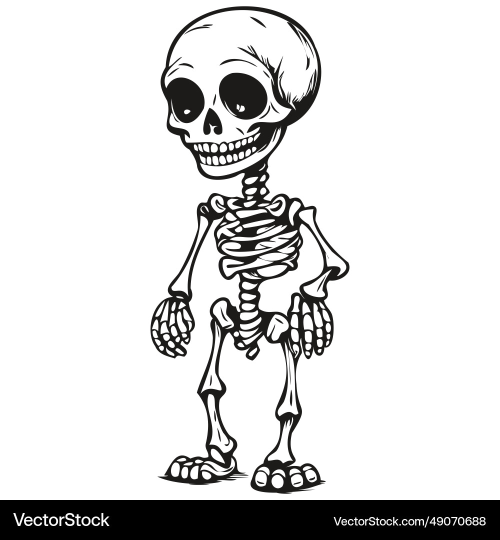 Skeleton entity in ethereal style for halloween vector image