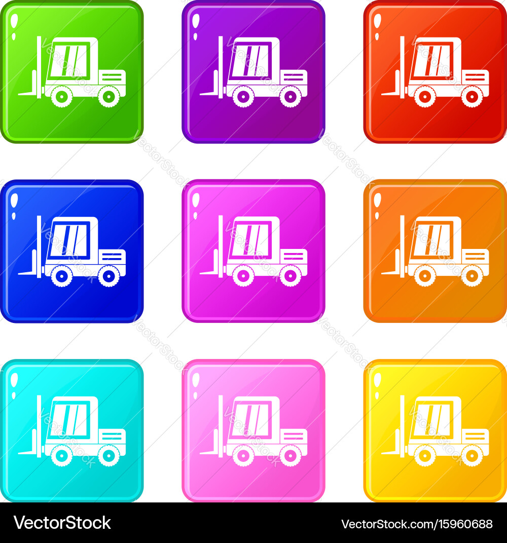 Stacker loader set 9 vector image
