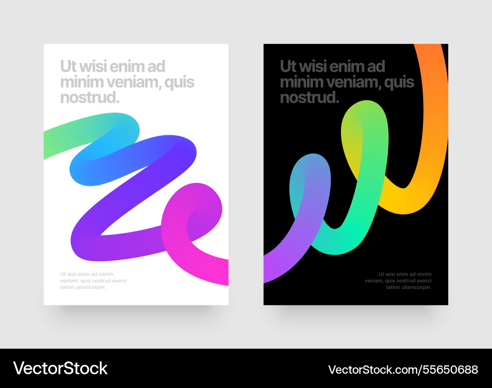 Template with colorful gradient squiggles shapes vector image