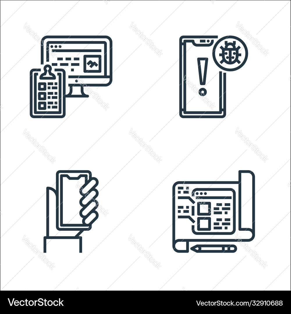 User experience line icons linear set quality User experience line icons linear set quality vector image