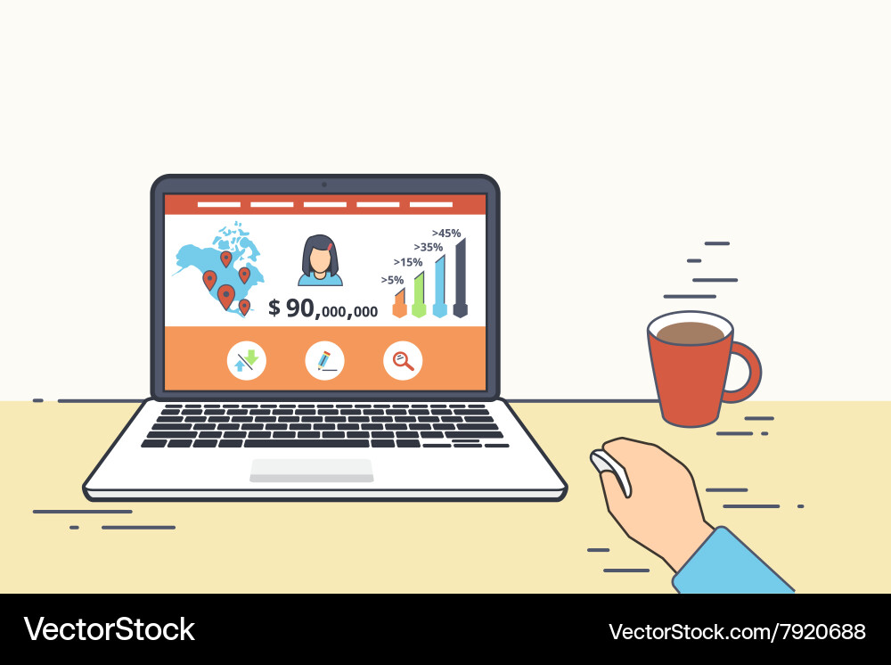 Website online developing and testing vector image