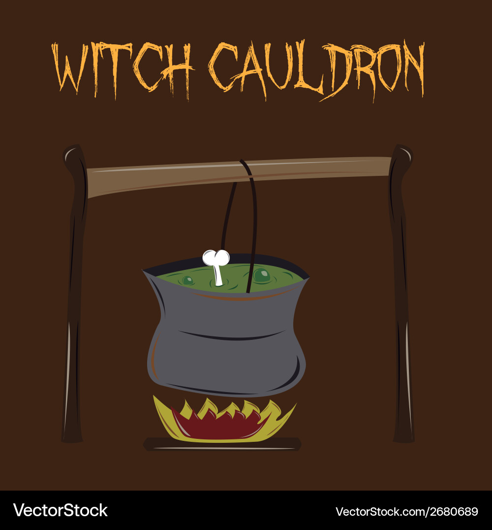 A with cauldron some bones within Vector Image