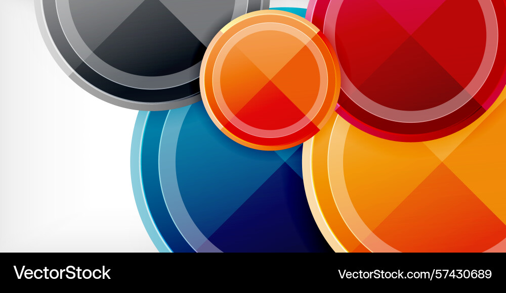 Abstract circles overlap creating dynamic Vector Image
