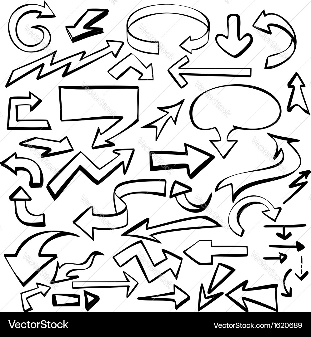 Arrows set sketch Vector Image