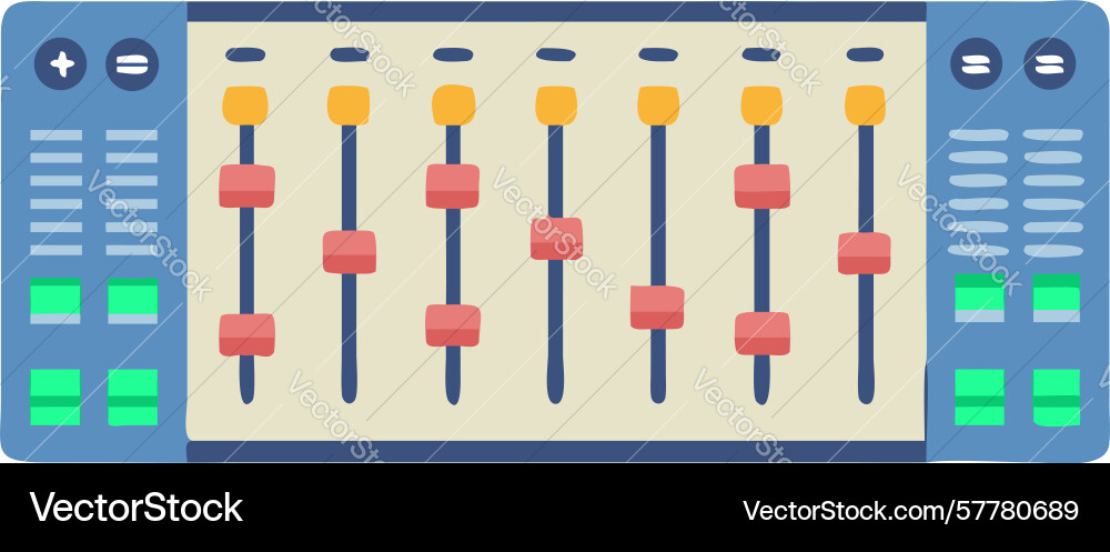 Audio mixer equalizer board console design Vector Image