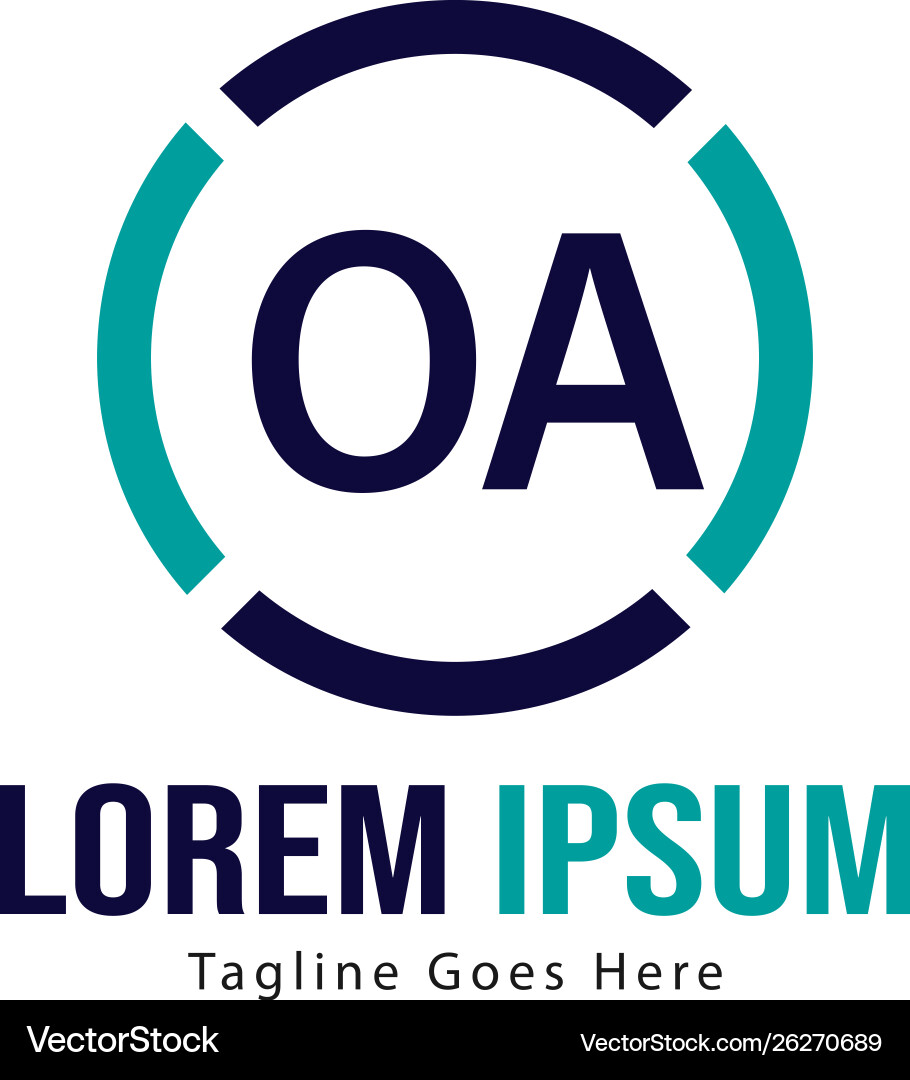 Initial oa logo template with modern frame Initial oa logo template with modern frame Vector Image