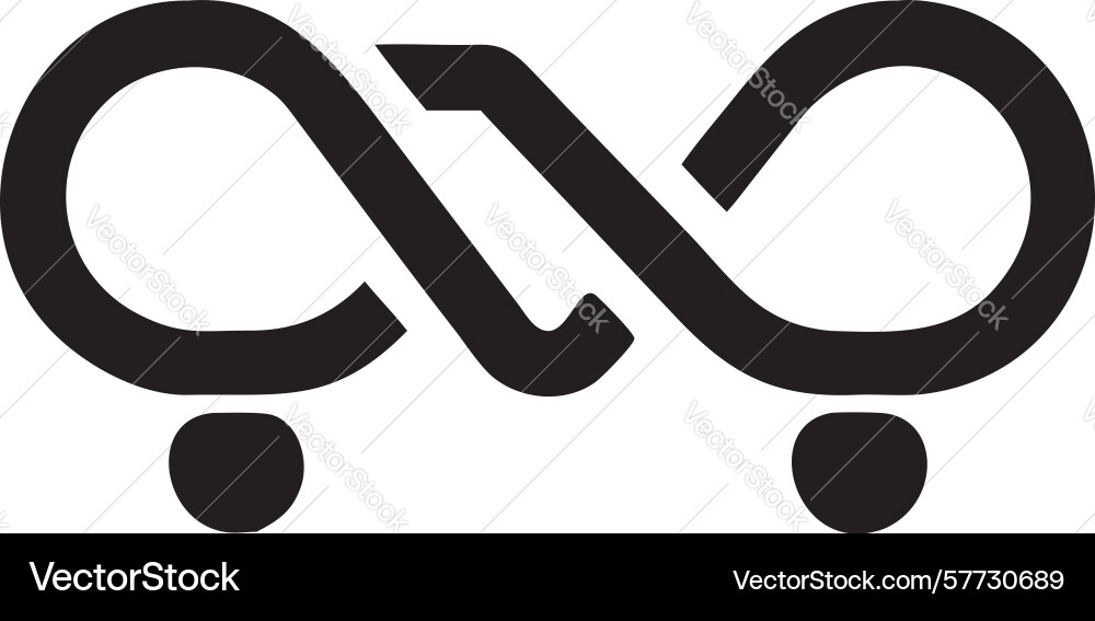 Interlocking infinite shopping carts icon design Vector Image