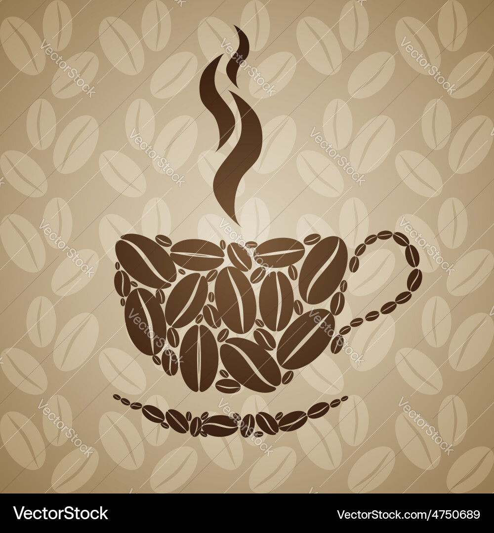 Kaffeetasse auf nahtlosem Hintergrund Vektorbild