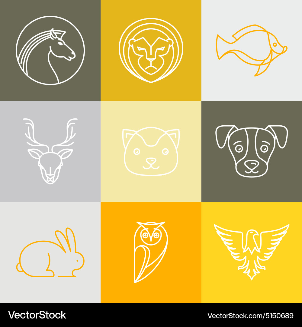 Linear logos and signs Royalty Free Vector Image